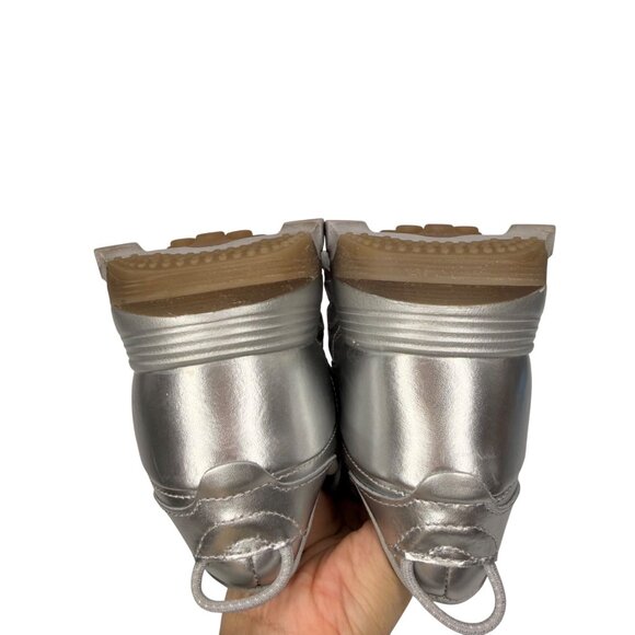 Reebok x Cardi B Classic Leather Silver Metallic Pewter Sneakers Women's 9.5 - Picture 9 of 10